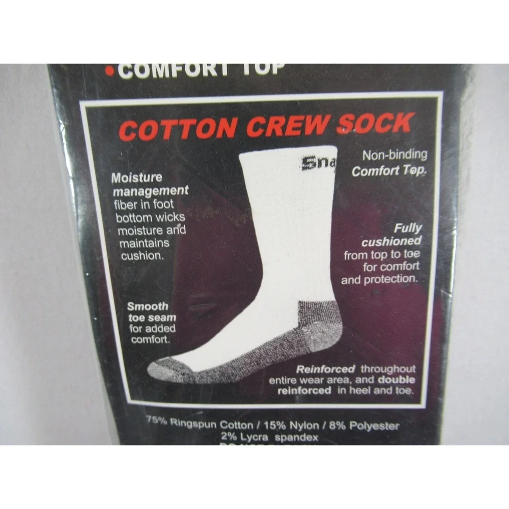 Snap On Cotton Blend Crew Socks Men Size Large 7-12 Gray